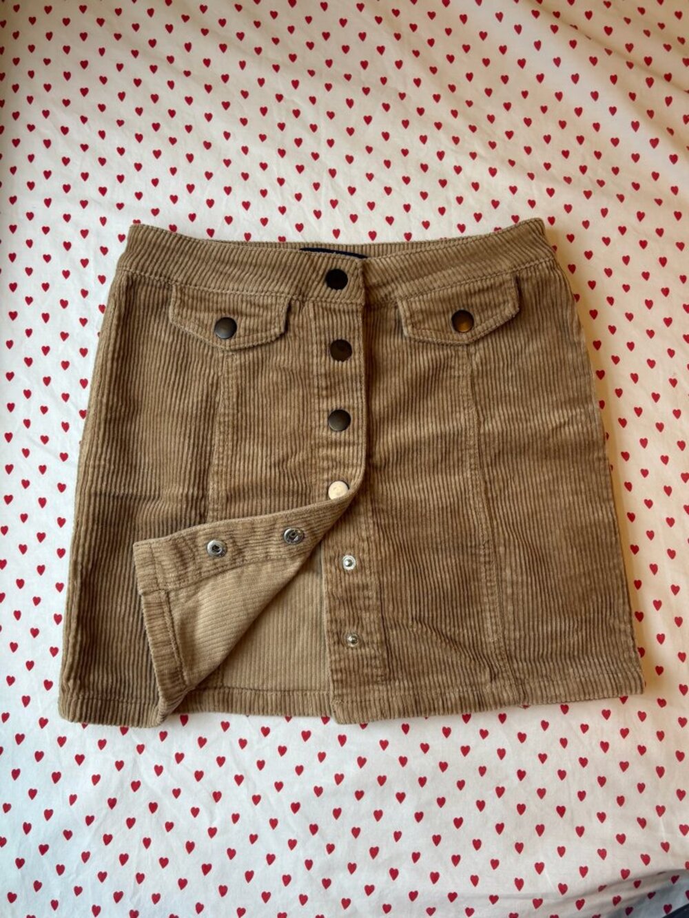 Corduroy Button-Up Skirt (Size 0)